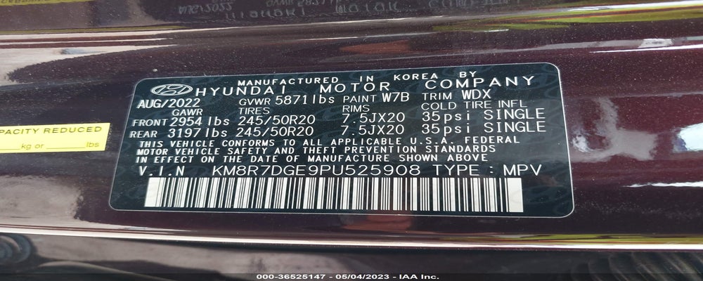KM8R7DGE9PU525908 2023 HYUNDAI PALISADE photo no. 9