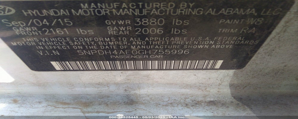 5NPDH4AE0GH755996 2016 HYUNDAI ELANTRA photo no. 9