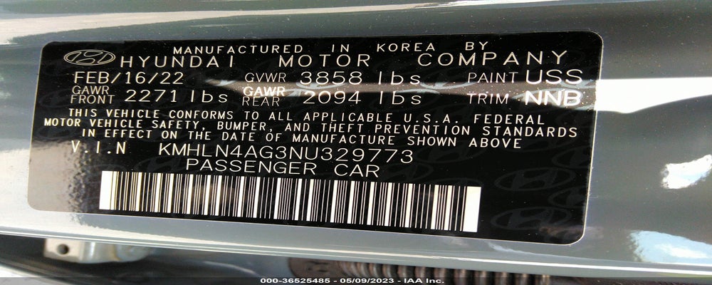 KMHLN4AG3NU329773 2022 HYUNDAI ELANTRA photo no. 9
