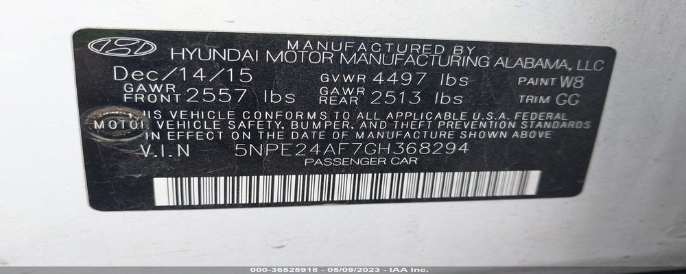 5NPE24AF7GH368294 2016 HYUNDAI SONATA photo no. 9