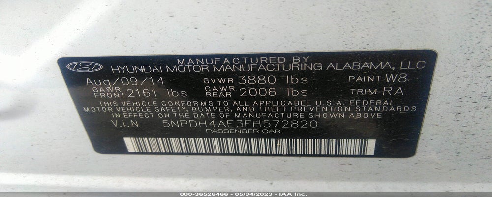 5NPDH4AE3FH572820 2015 HYUNDAI ELANTRA photo no. 9