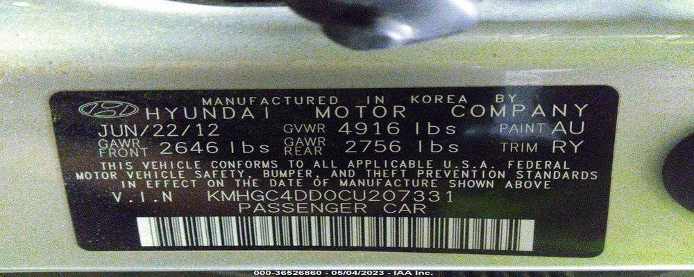 KMHGC4DD0CU207331 2012 HYUNDAI GENESIS photo no. 9