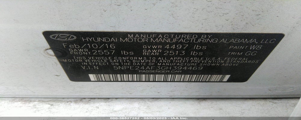 5NPE24AF3GH394469 2016 HYUNDAI SONATA photo no. 9