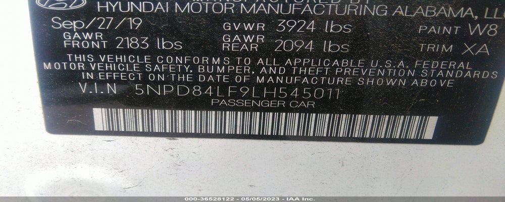 5NPD84LF9LH545011 2020 HYUNDAI ELANTRA photo no. 9