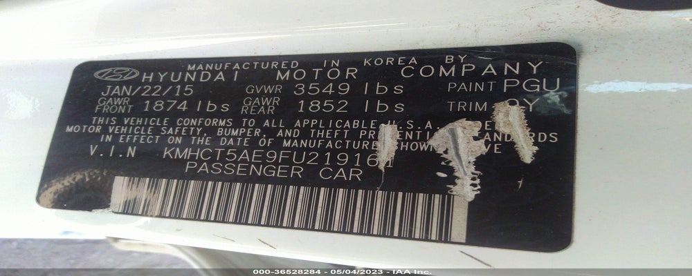 KMHCT5AE9FU219161 2015 HYUNDAI ACCENT photo no. 9