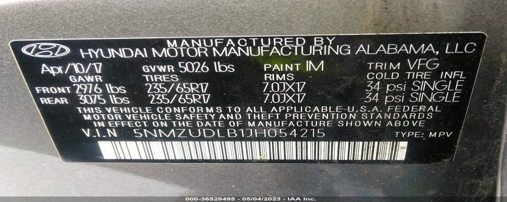 5NMZUDLB1JH054215 2018 HYUNDAI SANTA FE SPORT photo no. 9
