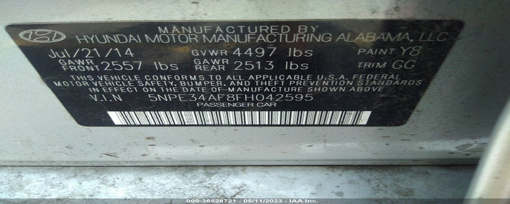 5NPE34AF8FH042595 2015 HYUNDAI SONATA photo no. 9