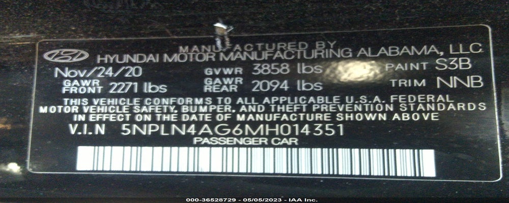 5NPLN4AG6MH014351 2021 HYUNDAI ELANTRA photo no. 9