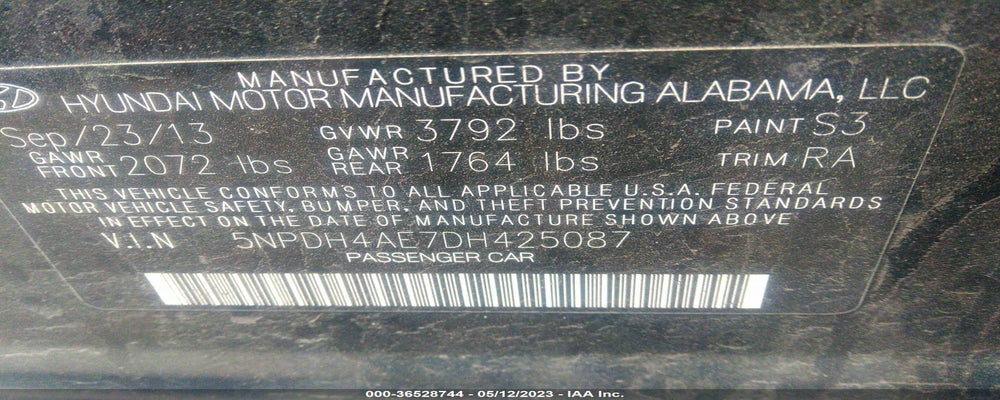 5NPDH4AE7DH425087 2013 HYUNDAI ELANTRA photo no. 9