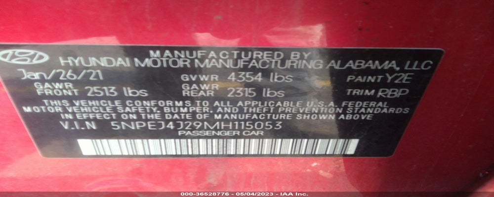 5NPEJ4J29MH115053 2021 HYUNDAI SONATA photo no. 9