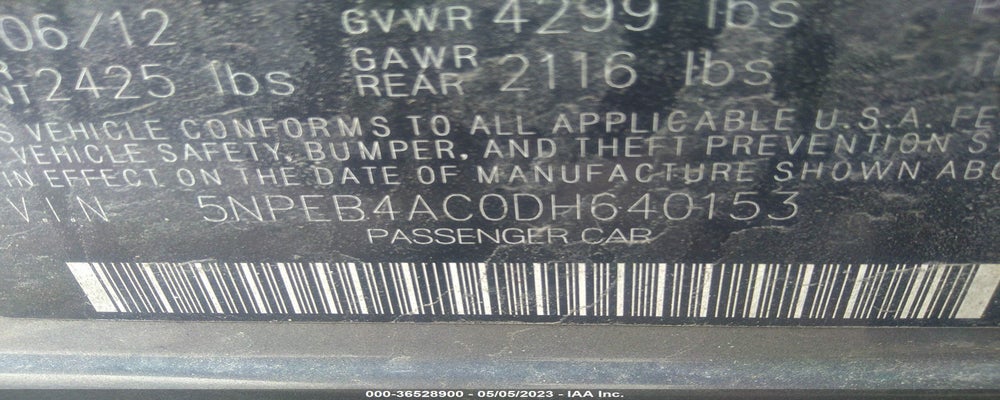 5NPEB4AC0DH640153 2013 HYUNDAI SONATA photo no. 9