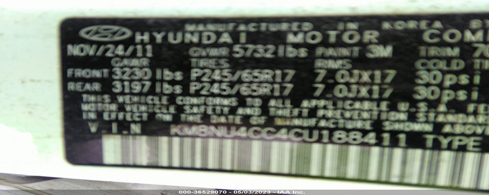 KM8NU4CC4CU188411 2012 HYUNDAI VERACRUZ photo no. 9