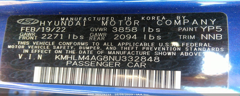 KMHLM4AG8NU332848 2022 HYUNDAI ELANTRA photo no. 9