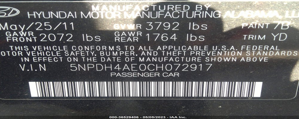 5NPDH4AE0CH072917 2012 HYUNDAI ELANTRA photo no. 9