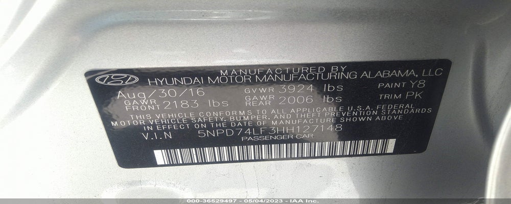 5NPD74LF3HH127148 2017 HYUNDAI ELANTRA photo no. 9