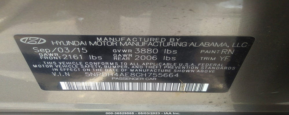 5NPDH4AE8GH755664 2016 HYUNDAI ELANTRA photo no. 9