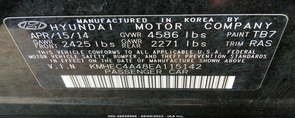 KMHEC4A48EA115142 2014 HYUNDAI SONATA photo no. 9