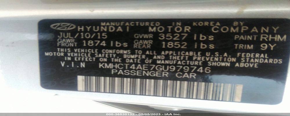 KMHCT4AE7GU979746 2016 HYUNDAI ACCENT photo no. 9