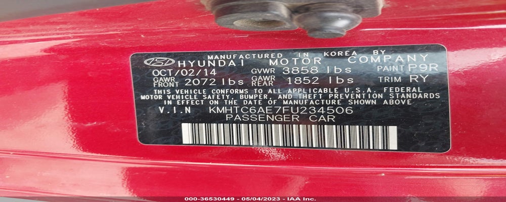 KMHTC6AE7FU234506 2015 HYUNDAI VELOSTER photo no. 9