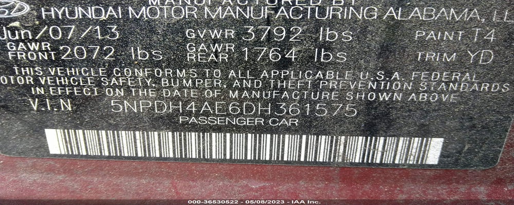 5NPDH4AE6DH361575 2013 HYUNDAI ELANTRA photo no. 9