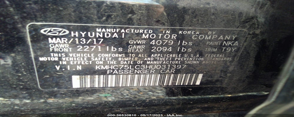 KMHC75LC3HU031397 2017 HYUNDAI IONIQ HYBRID photo no. 9