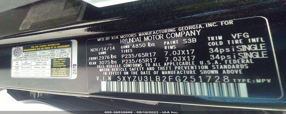 5XYZU3LB2FG251728 2015 HYUNDAI SANTA FE SPORT photo no. 9