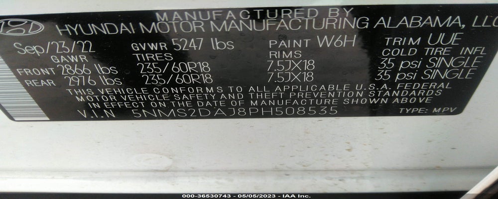 5NMS2DAJ8PH508535 2023 HYUNDAI SANTA FE photo no. 9