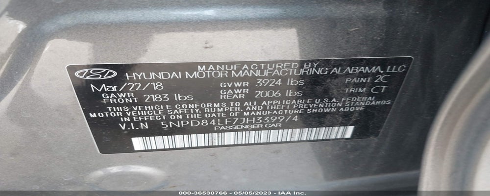 5NPD84LF7JH339974 2018 HYUNDAI ELANTRA photo no. 9