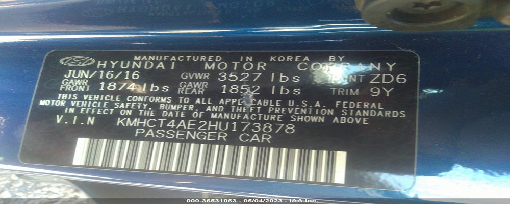 KMHCT4AE2HU173878 2017 HYUNDAI ACCENT photo no. 9