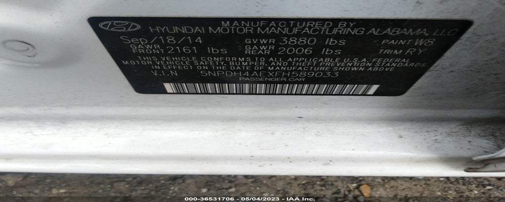 5NPDH4AEXFH589033 2015 HYUNDAI ELANTRA photo no. 9
