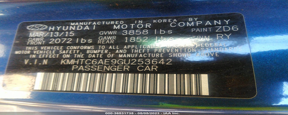 KMHTC6AE9GU253642 2016 HYUNDAI VELOSTER photo no. 9