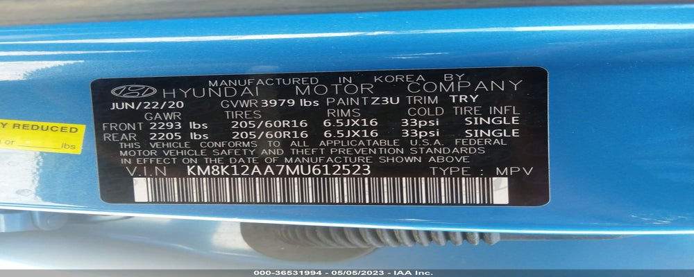 KM8K12AA7MU612523 2021 HYUNDAI KONA photo no. 9