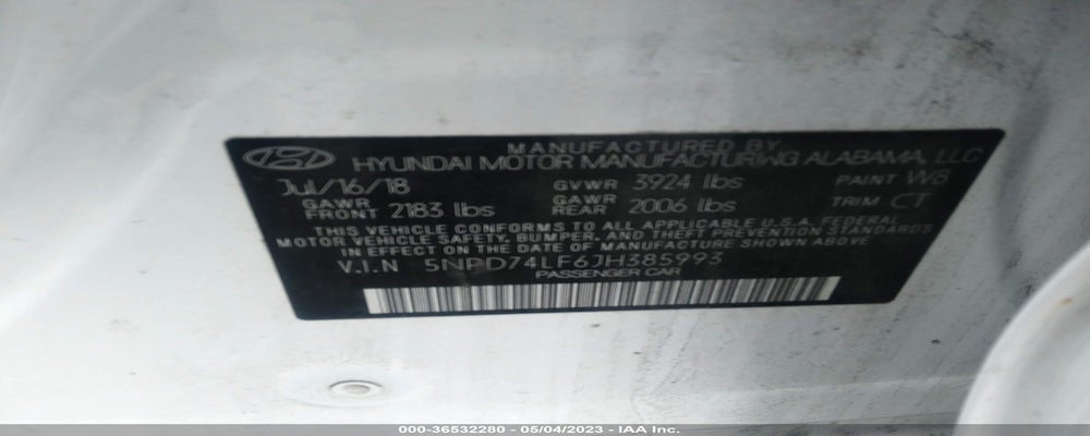 5NPD74LF6JH385993 2018 HYUNDAI ELANTRA photo no. 9