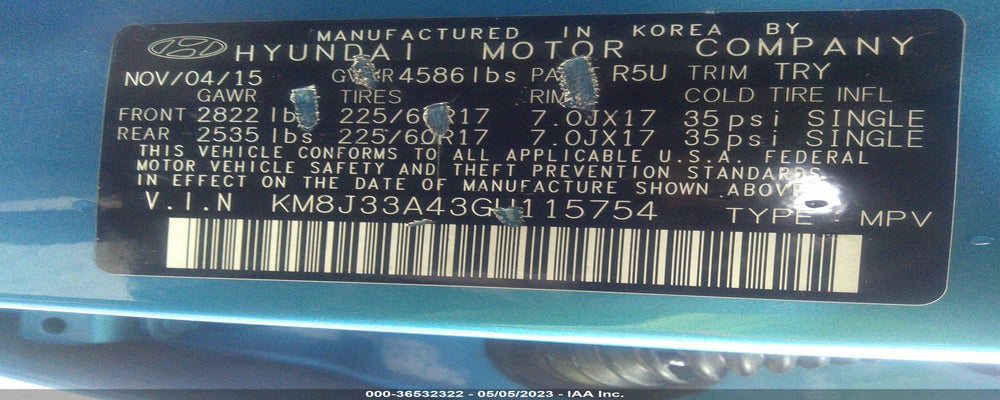 KM8J33A43GU115754 2016 HYUNDAI TUCSON photo no. 9