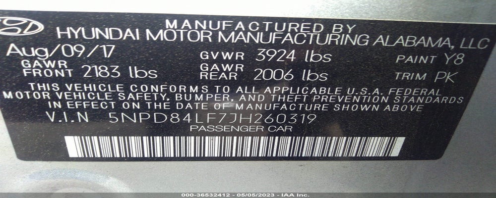 5NPD84LF7JH260319 2018 HYUNDAI ELANTRA photo no. 9