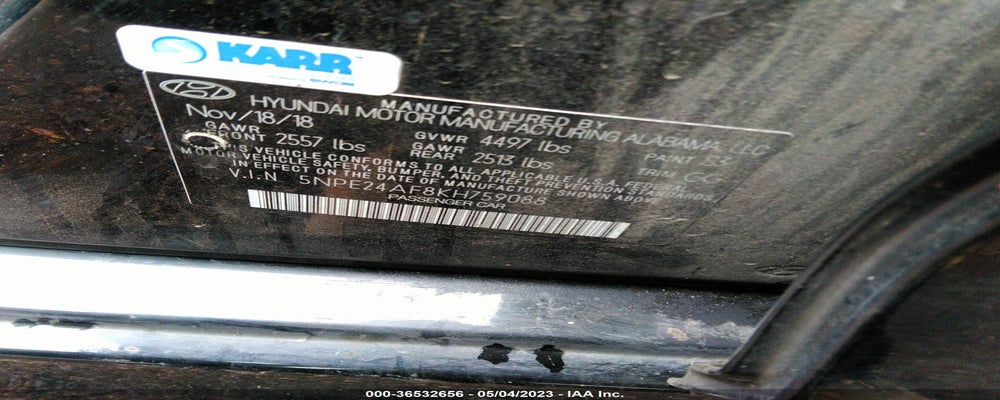 5NPE24AF8KH759088 2019 HYUNDAI SONATA photo no. 9