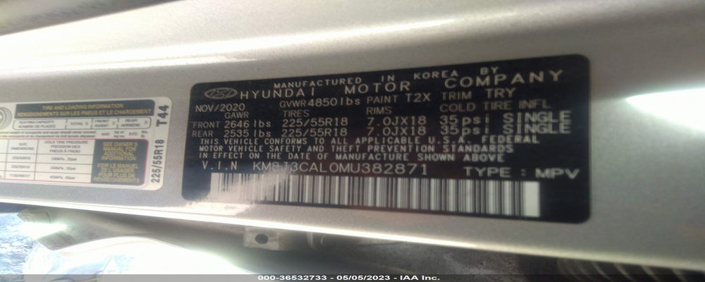 KM8J3CAL0MU382871 2021 HYUNDAI TUCSON photo no. 9