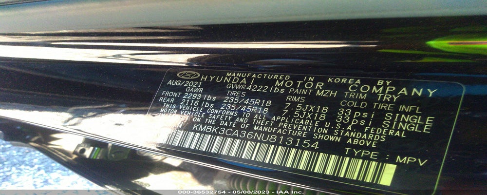 KM8K3CA36NU813154 2022 HYUNDAI KONA photo no. 9