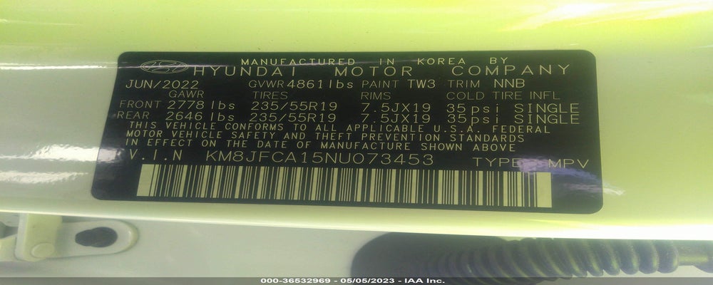 KM8JFCA15NU073453 2022 HYUNDAI TUCSON HYBRID photo no. 9