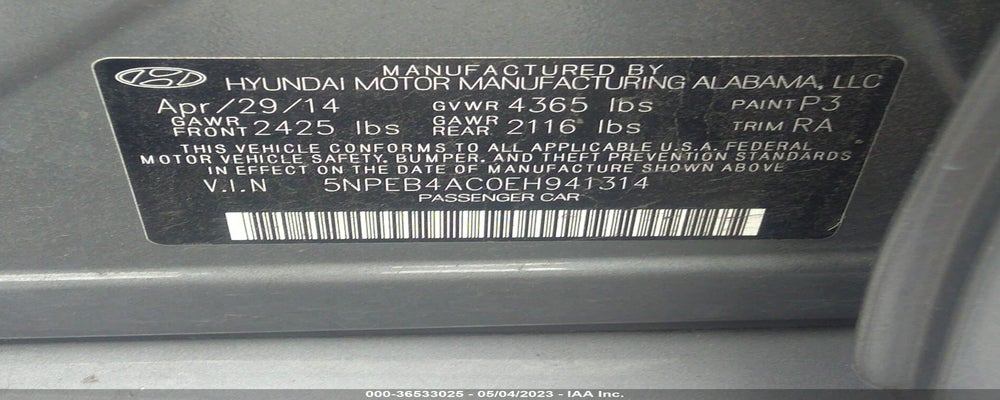 5NPEB4AC0EH941314 2014 HYUNDAI SONATA photo no. 9