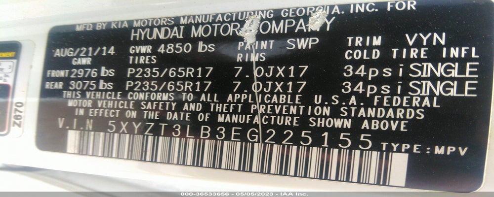5XYZT3LB3EG225155 2014 HYUNDAI SANTA FE SPORT photo no. 9