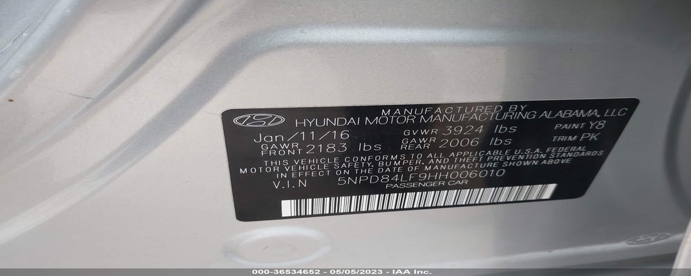 5NPD84LF9HH006010 2017 HYUNDAI ELANTRA photo no. 9