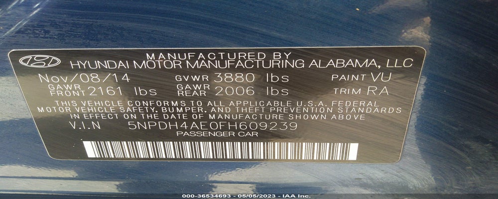 5NPDH4AE0FH609239 2015 HYUNDAI ELANTRA photo no. 9