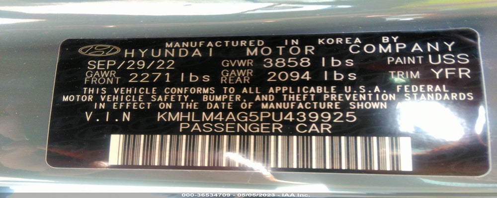KMHLM4AG5PU439925 2023 HYUNDAI ELANTRA photo no. 9