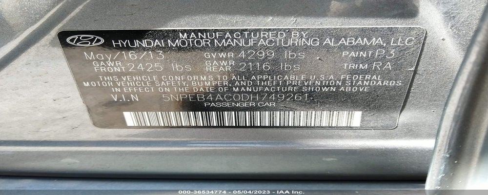 5NPEB4AC0DH749261 2013 HYUNDAI SONATA photo no. 9