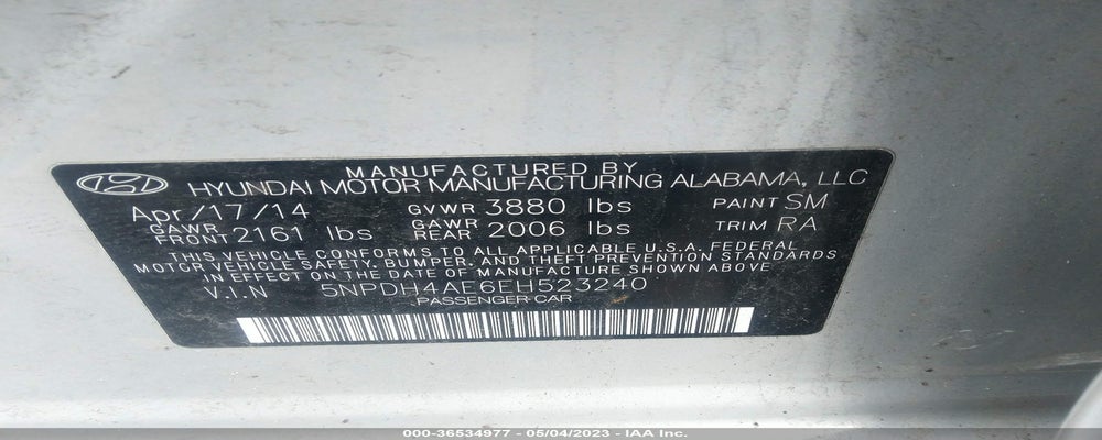 5NPDH4AE6EH523240 2014 HYUNDAI ELANTRA photo no. 9