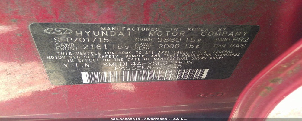 KMHDH4AE3GU643503 2016 HYUNDAI ELANTRA photo no. 9