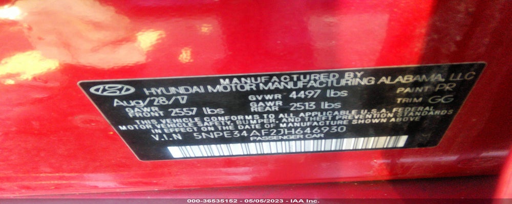 JTKDE167080223897 2018 HYUNDAI SONATA photo no. 9