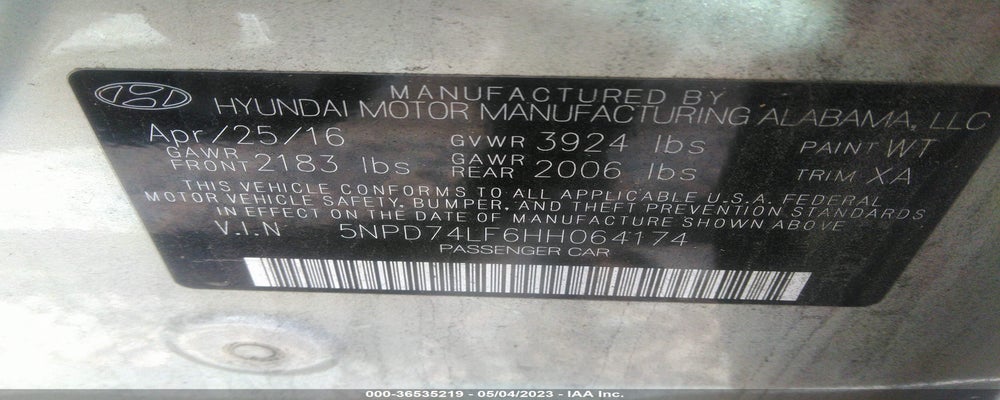 5NPD74LF6HH064174 2017 HYUNDAI ELANTRA photo no. 9
