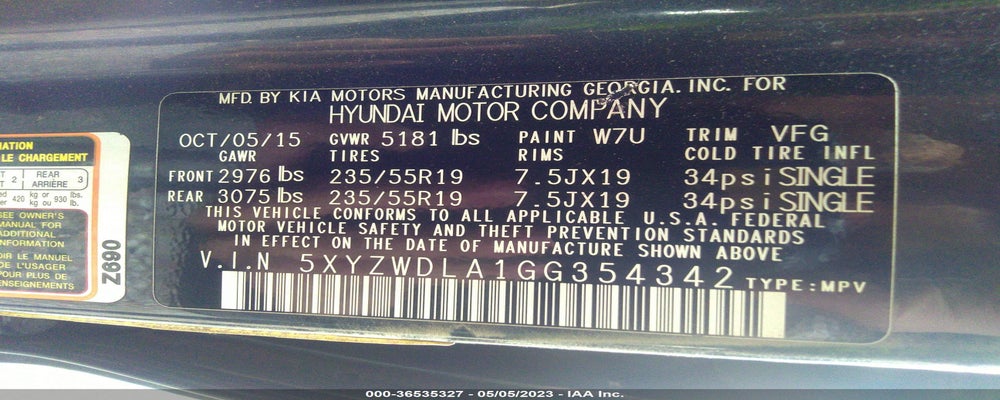 5XYZWDLA1GG354342 2016 HYUNDAI SANTA FE SPORT photo no. 9